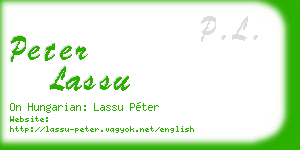 peter lassu business card