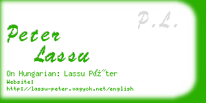 peter lassu business card